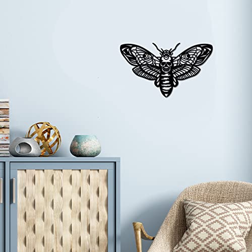 NBEADS Moth Shape Metal Wall Art Decor, Black Wall Hanging Decor Silhouette Wall Art for Bedroom Living Room Bathroom Kitchen Office Garden Hotel Wall Christmas Festival Decoration, 17.6x30x0.1cm by NBEADS - Image 7