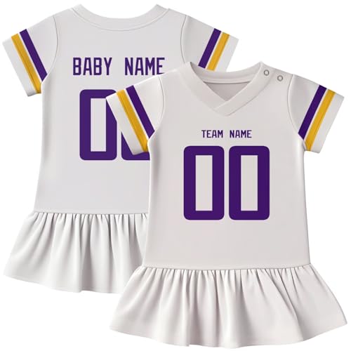 Image of KREDE Baby Clothes Unisex Bodysuit Jersey Style Custom Name Number for Baby Boys
