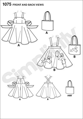 Simplicity 1075 1950'S Vintage Bag, Jumper, And Poodle Skirt Sewing Pattern For Girls, Sizes 3-8 #TOP2