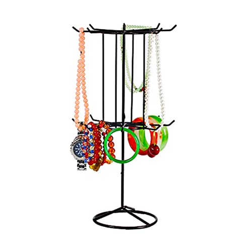 Support de rangement pour boutique et coiffeuse présentoir bijoux rotatif 2 niveaux