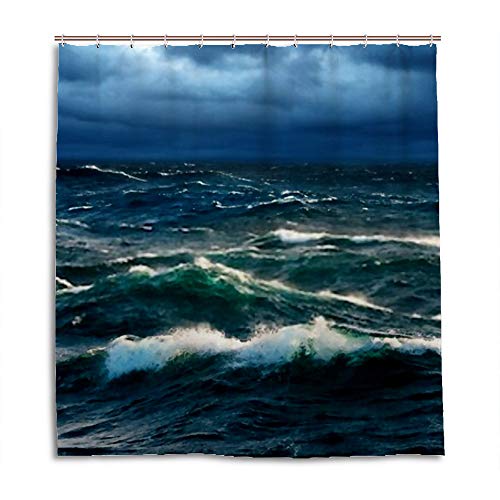 Rideau de douche polyester imperméable 66x72 inch avec doublure et 12 crochets - 2
