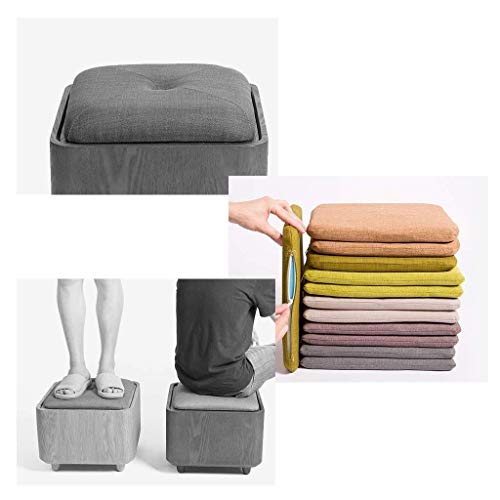 Chaussures banc-repose-pieds bois massif pour rangement de salon - 5