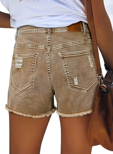 Image of CHICZONE Womens Mid-High Waisted Stretchy Denim Jean Shorts