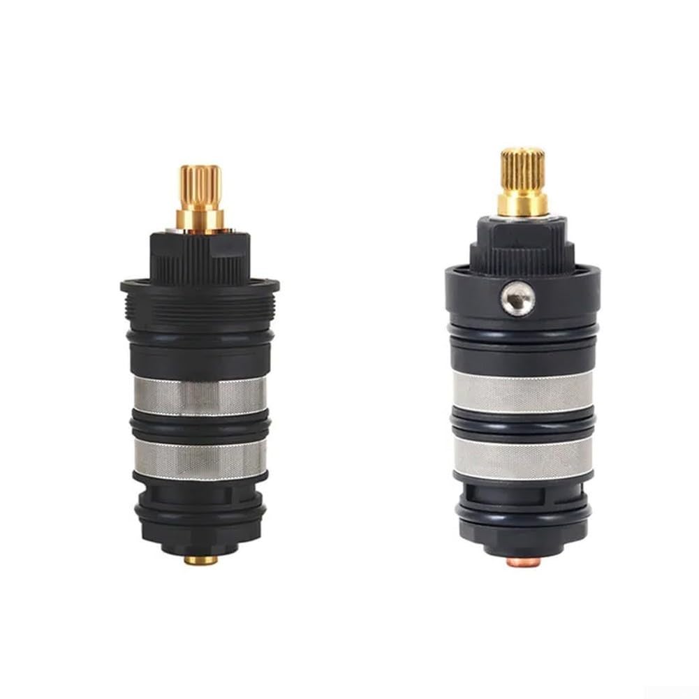 Cartouche thermostatique pour mitigeur de douche, robinet thermostatique en laiton pour eau chaude et froide, Kit de réparation remplacement noyau de valve universel bain, noir (filetage)