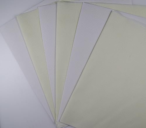 Image of KCS 4 /6 pc of 12 inch x 18 inch(30cmx45cm) 18CT Counted Cotton Aida Cloth Cross Stitch Fabric (6 pc,White+Antique White)