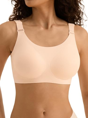 Bras for Women No Underwire, Full Coverage Seamless Comfortable Bralette with Support and Lift, Wireless Padded Bra