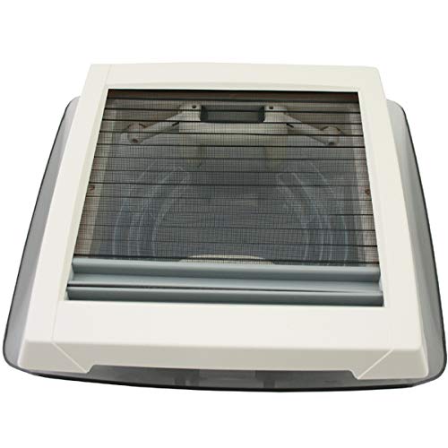 MPK Vision Vent S Pro Trappe de toit en verre transparent teinté pour fenêtre de toit, double store plissé, moustiquaire 28 x 28 cm, pour caravane, camping-car, caravane