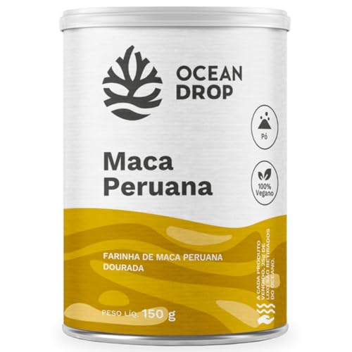 Ocean Drop Maca Peruana Dourada em Pó, 100% Vegano, 150g