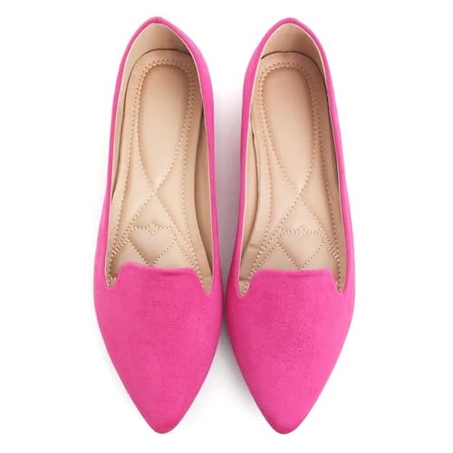 Image of Dear Time Women's Classic Ballets Pointy Toe Flats Comfortable Dress Flats Office Work Shoes