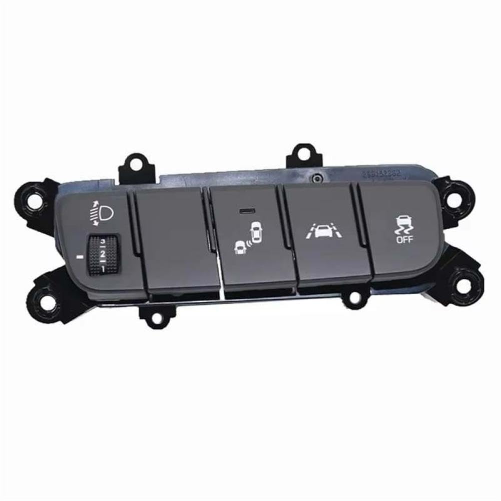 Anti-Slip Side Line Auxiliary Lane Deviation Switch Headlamp Adjustment Switch Compatible with AD 2017(Black)