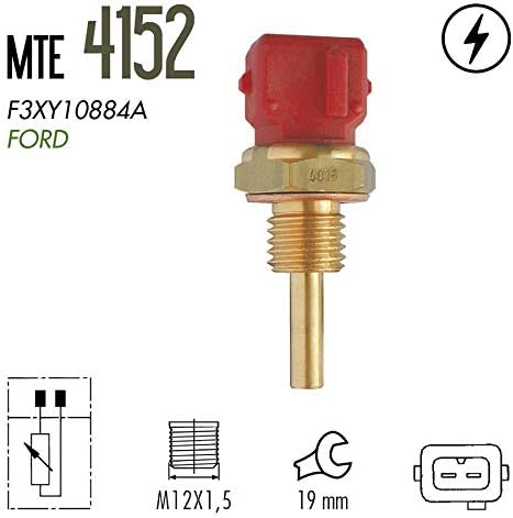 Miniatura 4 de MTE-THOMSON Sensor de temperatura del refrigerante del motor 4152 compatible con Alfa Romeo 81-92 Chevrolet 95-91 Ford 88-96 Kia 94-97 Nissan 75-98