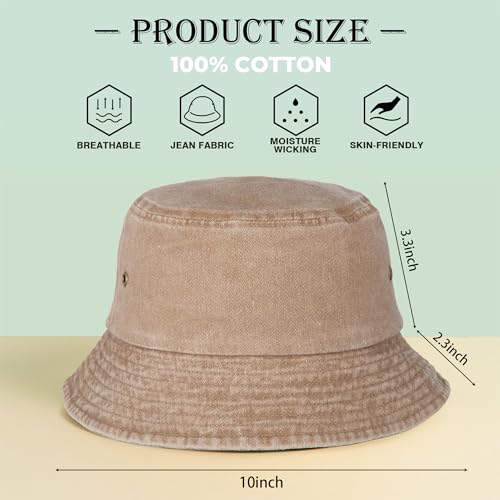 Image of 3Pcs Washed Cotton Bucket Hats for Women and Men,Fishing Hat Pack Summer Travel Beach Sun Hat Outdoor.