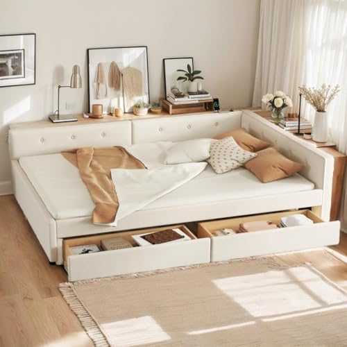 GM Ultra Full Daybed with Storage & USB, L-Shaped, Beige