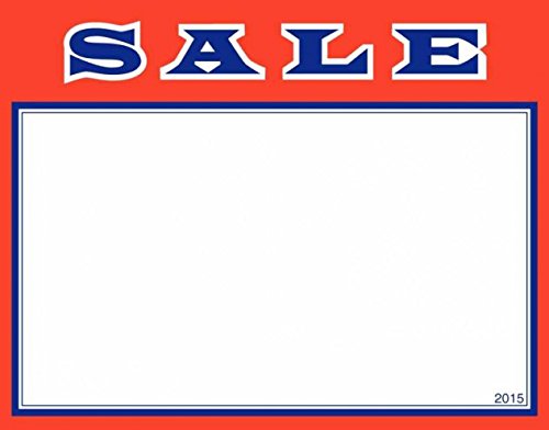 7" x 11" Sale Rectangular Burst Retail Value Sale Signs Cards / 100 Total Cards