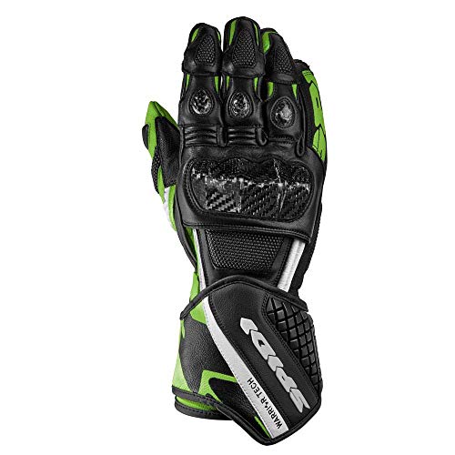 Gants de moto SPIDI Carbo 5 noir et vert en taille 3XL pour motards
