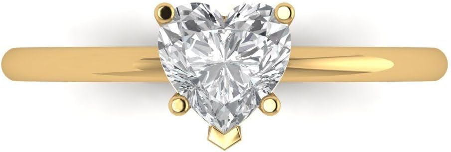 Clara Pucci 14K Solid Gold Engagement Ring for Women | 1.25 cttw Moissanite