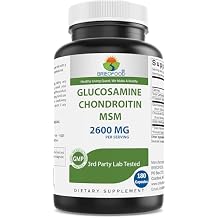 Brieofood Triple Strength Glucosamine Chondroitin MSM 2600mg/Serving Capsules, Supports Healthy Joint, Cartilage and Connective Tissue - Promotes Joint Comfort & Flexibility 180 Count