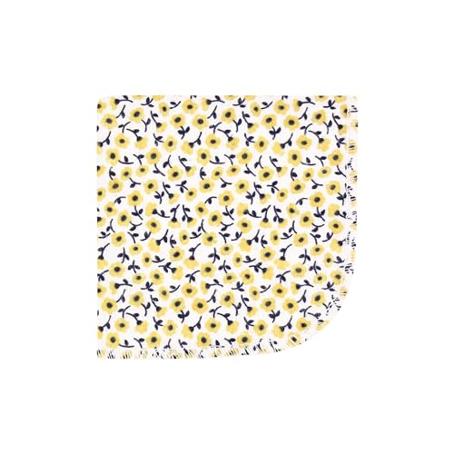 Image of Hudson Baby Unisex Baby Flannel Cotton Poly Washcloths, Blush Navy Floral 10Pk, One Size