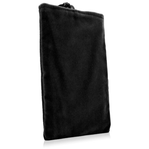 BoxWave Case Compatible with Sony Walkman NW-ZX707 - Velvet Pouch, Soft Velour Fabric Bag Sleeve with Drawstring - Jet Black
