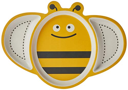Prato com Divisoria Abelha Eco, Girotondo Baby, BG08D, Amarelo, Branco e Preto