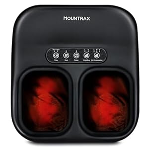 MOUNTRAX Shiatsu Foot Massager with Heat, Deep Kneading Foot Massager for Plantar Fasciitis, Neuropathy, Improve Circulation and Pain Relief – DIY Customizable Design Foot Massage with Drawing Pen