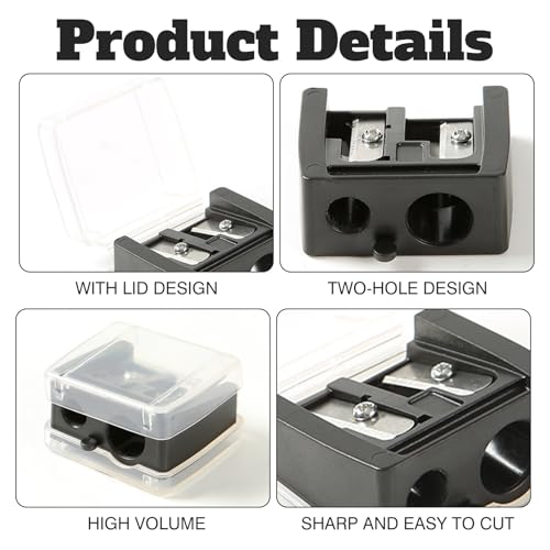 Spitzer mit Dose,Klein Spitzer dicke und dünne Stifte,Dosenanspitzer für dicke und dünne Stifte,Anspitzer dicke und dünne Stifte für Kosmetikstifte,Doppelspitzer mit Behälter,Makeup Pencil Sharpener