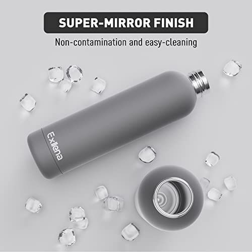 Exllena Insulated Water Bottles 1l with Clip, Double Wall Vacuum Drinks Bottle Keeps Drinks Cold 24 Hrs/Hot 12 Hrs - Image 4