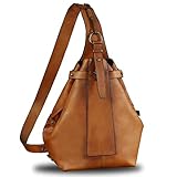 Genuine Leather Sling Bags Hiking Sling Backpacks Vintage Handmade Crossbody Chest Daypack Anti-thef