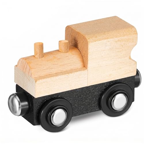 Halloscume 12 Pcs Unfinished Magnetic Wood Train Cars to Paint
