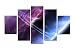 5 Panel UnframedSpace Galaxies Planets Landscape Oil Painting Planetary Rings Moons Purple Stars Canvas Poster Print for Bedroom Decoration Size:20x30cm x2,20x50cm x2,20x60cm x1