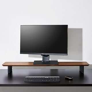 carpentray Wooden Computer Long Monitor Stand, Monitor Riser Desk Shelf Desktop Legs Stand TV Laptop Riser with Keyboard S... Price In India