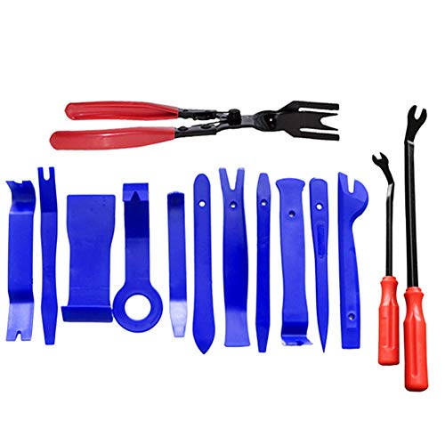 YY LIU Herramientas Coche Kit De Herramientas Herramienta de desmontaje del Coche Trim Herramientas de eliminación Coche Kit de Herramienta Blue+Red Cover