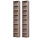 2 Bibliothèques Réglables en Hauteur Supports Étagères CDs DVDs avec 16 Compartiments 29.5X 23.5x180cm Chênes
