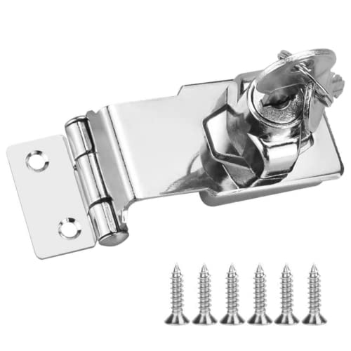 Cerradura con llave, cerradura de puerta de 90 grados, candados de 3 pulgadas con llaves, juego de cerrojo y grapas para cerradura de escotilla de loft, cerradura de puerta, cerraduras de armario,