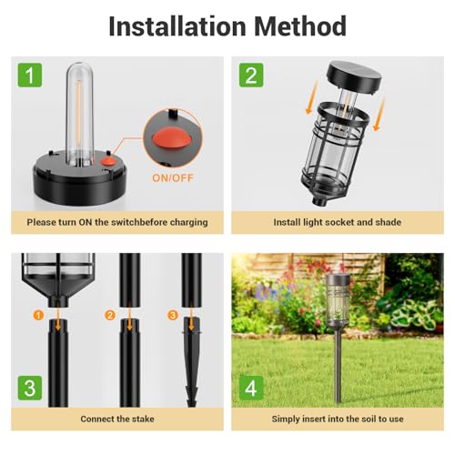 Amzarp 8 Pack Solar Garden Lights, Bright LED Solar Pathway Lights Outdoor IP65 Waterproof Rugged Shatterproof Auto On/Off for Landscape Garden Yard Walkway Driveway Lawn Lighting (3000K Warm White) by Amzrap - Image 6