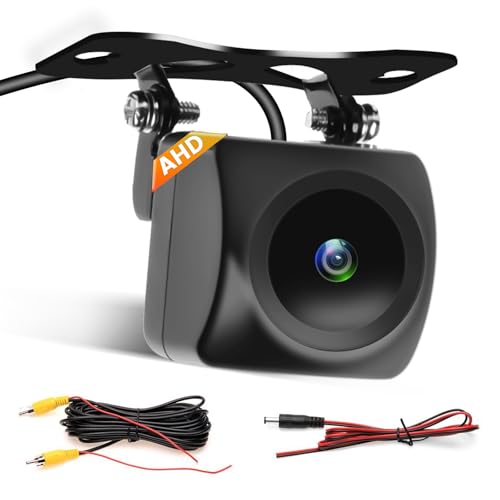 Inefala AHD Telecamera Posteriore per Autoradio Stereo Auto con Impermeabile IP67, Night Vision, Grandangolo, ATW Bilanciamento Automatico Bianco, 12V DC Universale a Camion/Pickup/Furgoni/Portatarga