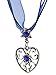 Trachtenkette Alpensonne Herz und Edelweiss Anhänger mit Strass - Trachtenschmuck Kette für Dirndl und Lederhose (Blau)