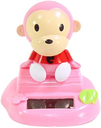 We pay your sales tax Pink Monkey Looking at You Very Cute Solar Power Toy Car Dashboard Desk Home Decor Gift