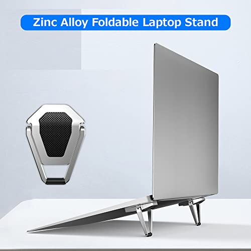 Image of RYAP Portable Shield Type Laptop Stand Foldable Zinc Alloy Laptop cket Small Size Bearing Efficient Heat Dissipation