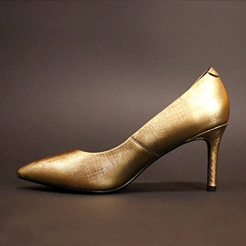 Paris Metallic Leather Dress Pump Shoes Stiletto Heels3