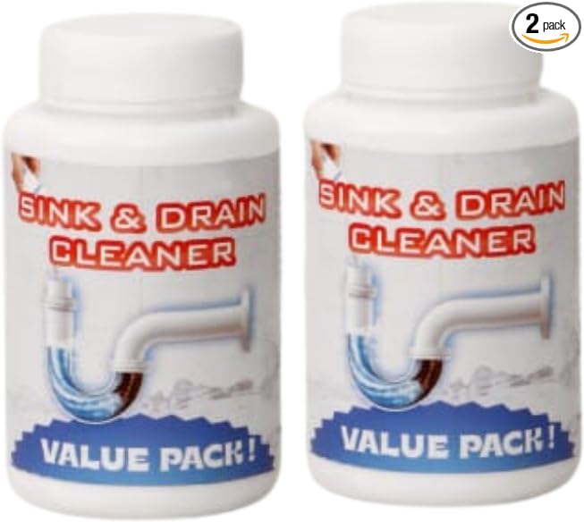 AMBIKA Drain Cleaner Instant Drainage Block Remover Sink Cleaner Removes Clogging, Blockages in Wash Basin, Septic Tank, Pipes, Drain Expert Bathroom Steel Wash Basin Cleaner, 100gm, Pack of 2