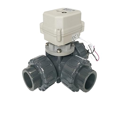Válvula de bola, Válvula de bola eléctrica DN40 válvula de bola motorizada eléctrica de 3 vías válvula de agua accionada eléctrica de 11/2 'utilizada for piscina(L type,NPT_DC24V_CR201)