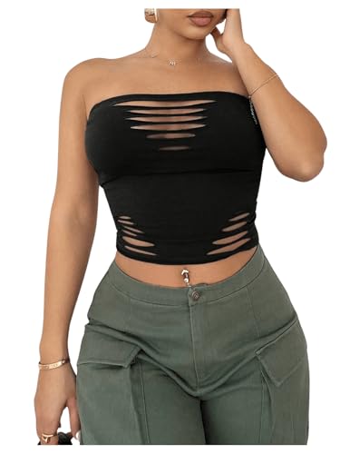 tope tube top キャミ MISSACTIVER Women's Strapless Sleeveless Tube Top Mesh