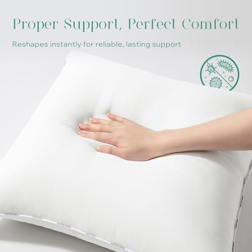 Phantoscope Hypoallergenic Throw Pillows Insert, 100% Virgin Fiber Throw Pillows - Indoor Pillow Inserts Decor Stuffer for Desk Sofa and Couch, Set of 2, 12 x 20 - Thumbnail 6
