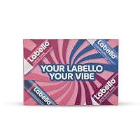 Labello Your Vibe, Set di 4 Balsami Labbra con Caring Beauty SPF 30