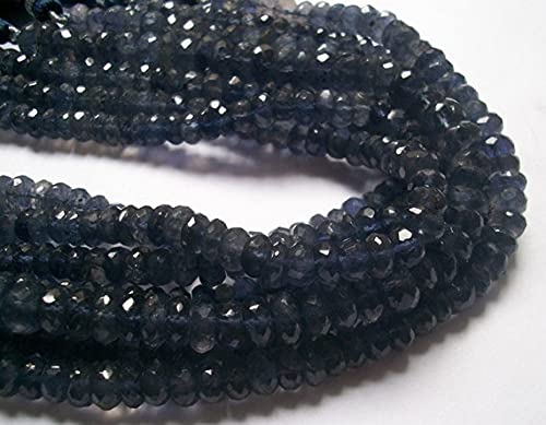 Iolite 6mm perles rondelles micro-facettées fil 8 pouces LKBEADS naturel
