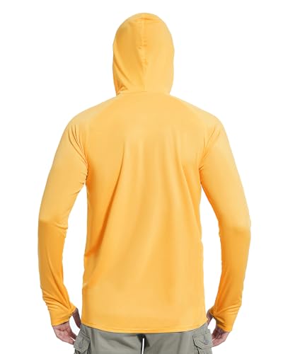 Image of isnowood Sun Shirt UPF 50+ Men's Fishing Long Sleeve UV Protection Hoodie Hiking Rash Guard Swimming Running