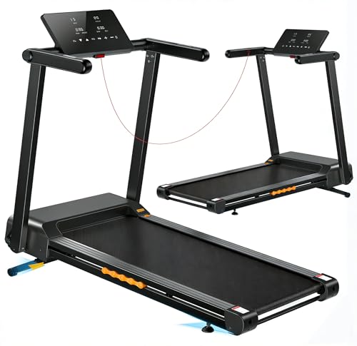 Image of Folding Treadmill, 3.0 HP Foldable Treadmill for Home Office, Walking Running Treadmill with LED Display for Exercise