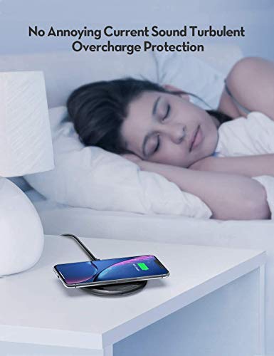 image for RAVPower Fast Wireless Charger 10W Max with QC 3.0 Adapter, Compatible