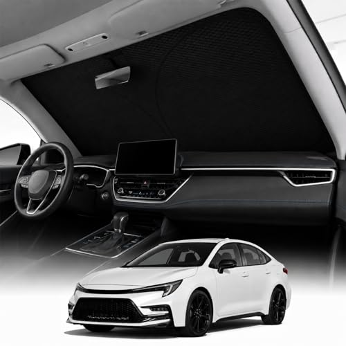 REEVAA 2026 3rd Pro Windshield Sunshade for 2019-2026 Toyota Corolla | Dual-Layer Heat & Sun Defense, OEM Design | Foldable Sun Shade Car Accessories with Storage Bag